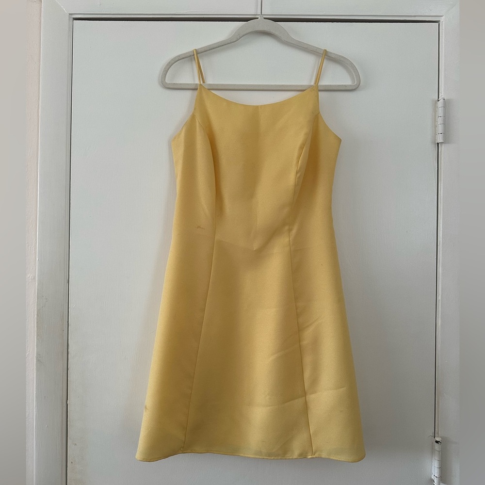 vintage babydoll yellow mini dress